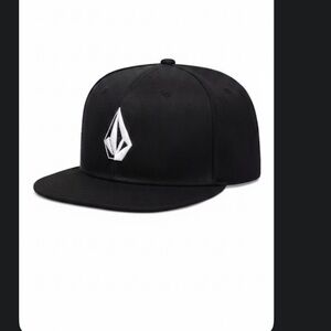 Volcom Men's Black and Gray Snapback Hat